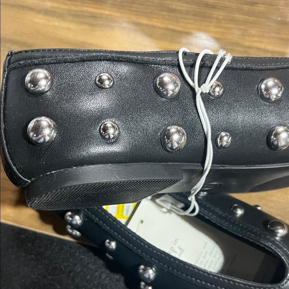 a new day Black Flats with Silver Studs - Picture 3 of 5